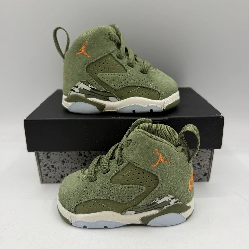 Nike Air Jordan MVP Shoes Toddler Sz 2 C Olive/Sail Jumpman Sneakers DZ5576-300